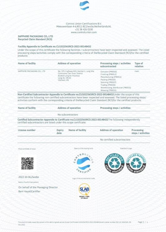 GRS - GCS Certification